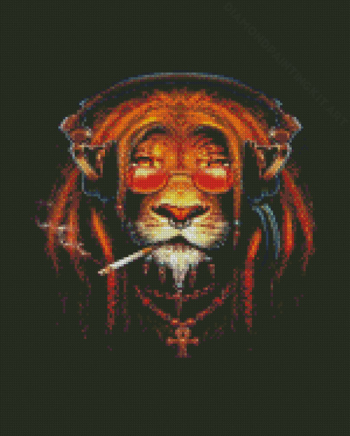 Smoking Lion Diamond Paintings