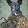 Soldier Army Dog Diamond Paintings