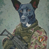 Soldier Army Dog Diamond Paintings