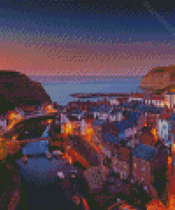 Staithes Village Sunset Diamond Paintings