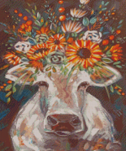 Sunflower Head Cow Diamond Paintings