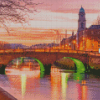 Sunset At Liffey River Dublin Diamond Paintings