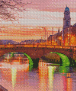 Sunset At Liffey River Dublin Diamond Paintings