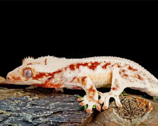 The Lilly White Crested Gecko Reptile Diamond Paintings