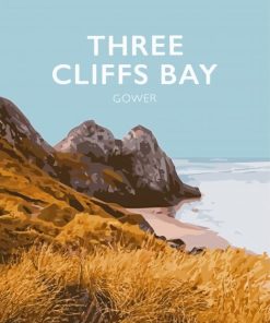 Three Cliffs Bay Poster Diamond Paintings