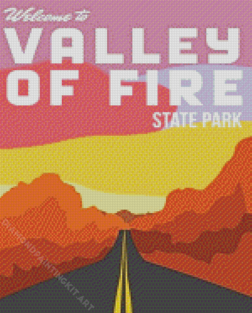 Welcome To Valley Of Fire State Park Poster Diamond Paintings