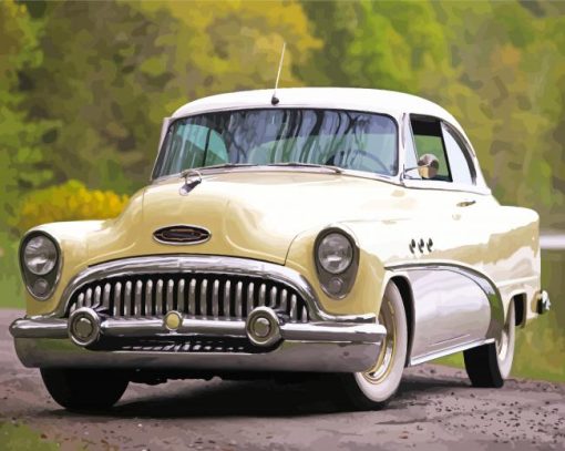 White 1953 Buick Diamond Paintings