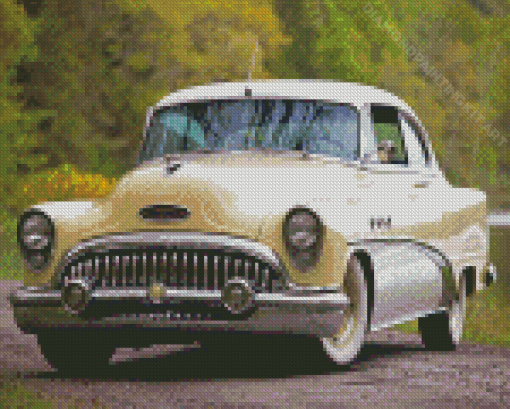 White 1953 Buick Diamond Paintings