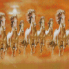 White 8 Horses Diamond Paintings