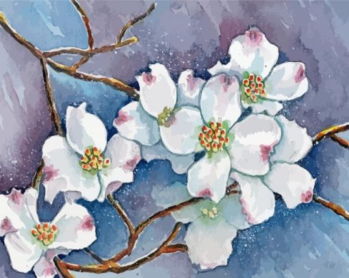 White Dogwoods Art Diamond Paintings