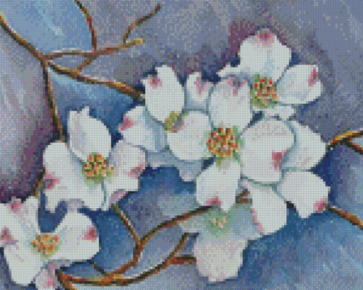 White Dogwoods Art Diamond Paintings