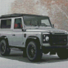 White Land Rover Defender Car Diamond Paintings