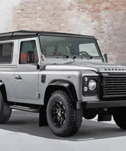 White Land Rover Defender Car Diamond Paintings