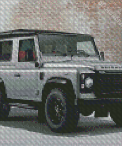 White Land Rover Defender Car Diamond Paintings