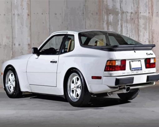 White Porsche 944 Turbo Diamond Paintings