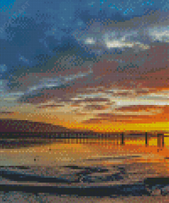 Winter Sunset Barmouth Wales Diamond Paintings