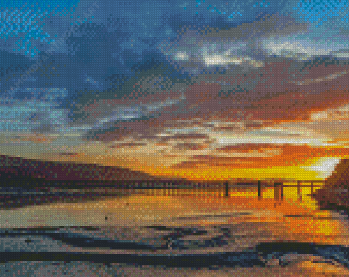 Winter Sunset Barmouth Wales Diamond Paintings