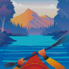 Aesthetic Kayak On A Lake Diamond Paintings