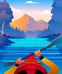 Aesthetic Kayak On A Lake Diamond Paintings