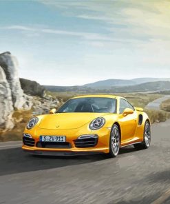 Aesthetic Yellow Porsche Diamond Paintings