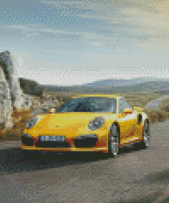 Aesthetic Yellow Porsche Diamond Paintings