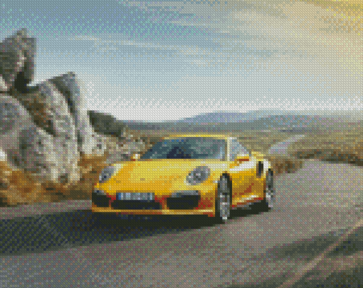 Aesthetic Yellow Porsche Diamond Paintings