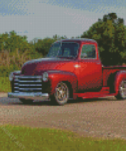 Aesthetic Red 51 Chevy Truck Diamond Paintings