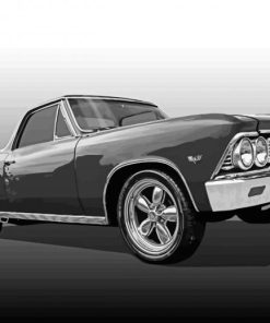 Black And White 66 El Camino Diamond Paintings