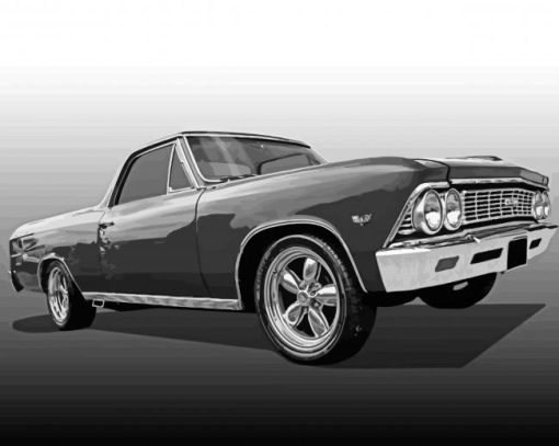 Black And White 66 El Camino Diamond Paintings