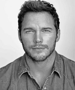 Black And White Chris Pratt Diamond Paintings