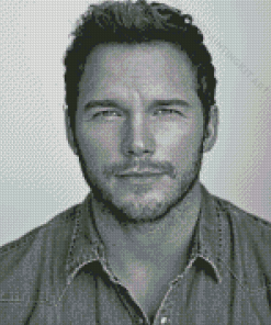 Black And White Chris Pratt Diamond Paintings