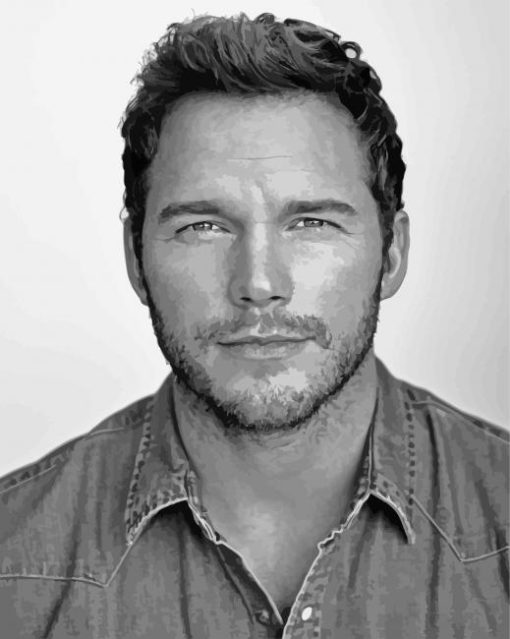 Black And White Chris Pratt Diamond Paintings