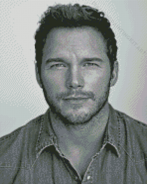 Black And White Chris Pratt Diamond Paintings