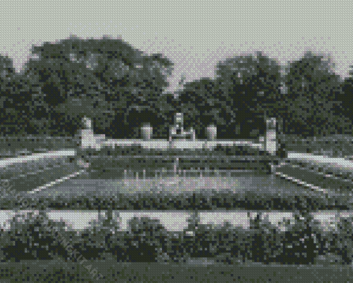 Black And White Formal Garden Diamond Paintings