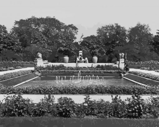 Black And White Formal Garden Diamond Paintings