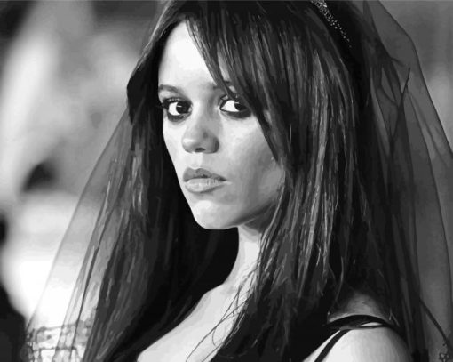 Black And White Jenna Ortega Actress Diamond Paintings