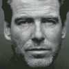 Black And White Pierce Brosnan Diamond Paintings