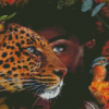 Black Lady And Tiger Diamond Paintings