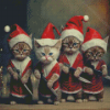 Christmas Mad Cats Diamond Paintings