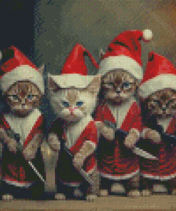 Christmas Mad Cats Diamond Paintings