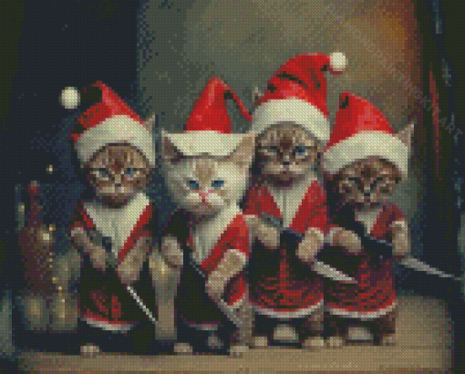 Christmas Mad Cats Diamond Paintings