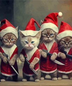 Christmas Mad Cats Diamond Paintings