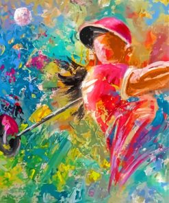 Colorful Abstract Woman Golfer Diamond Paintings