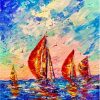 Colorful Sailboats Abstract Diamond Paintings