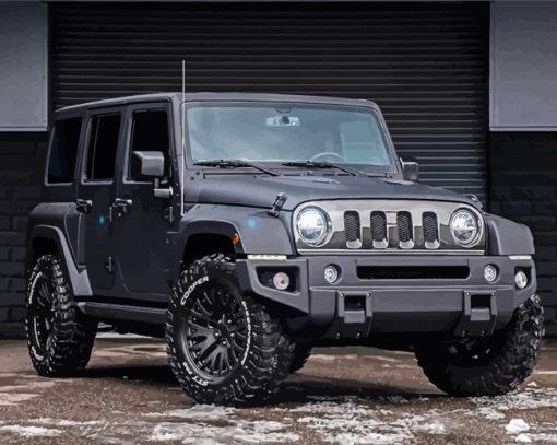 Cool Black Jeep Diamond Paintings