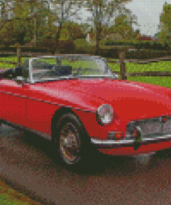 Cool Red Mg Roadster Diamond Paintings