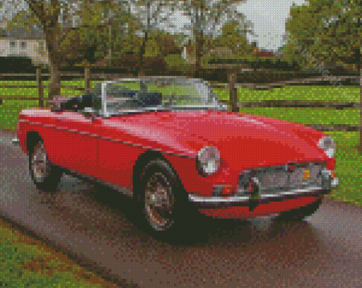 Cool Red Mg Roadster Diamond Paintings