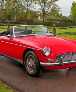 Cool Red Mg Roadster Diamond Paintings