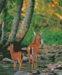 Doe And Fawn Diamond Paintings