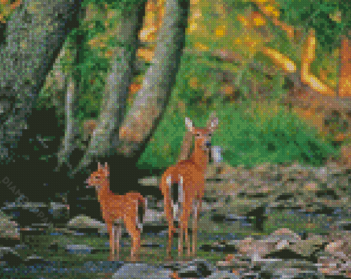 Doe And Fawn Diamond Paintings